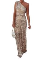 Sequin One-Shoulder