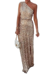 Sequin One-Shoulder