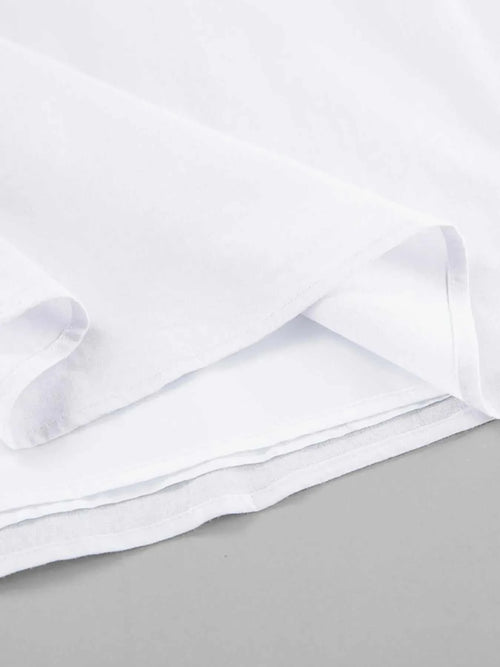 Close-up of white fabric lining detailing of a Ruffled V-Neck Maxi Dress made of 100% cotton with no stretch and frill features