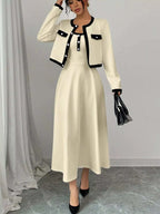 Contrast Trim Maxi Dress