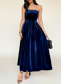 Ruched Tube Midi Dress | Elegant Strapless Style