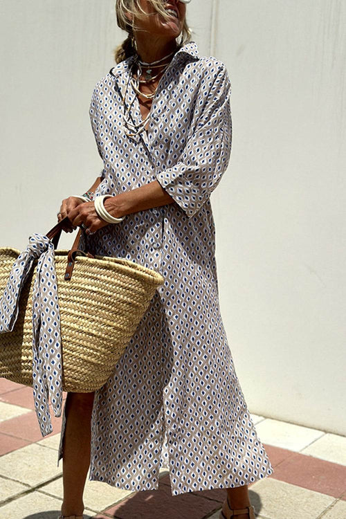 Quarter sleeve midi dress