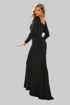 Square Neck Long Sleeve Dress