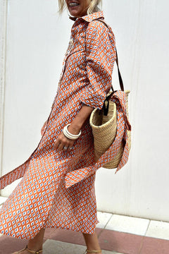 Quarter sleeve midi dress