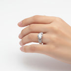 3 carat moissanite ring in 925 sterling silver with zircon accents on finger