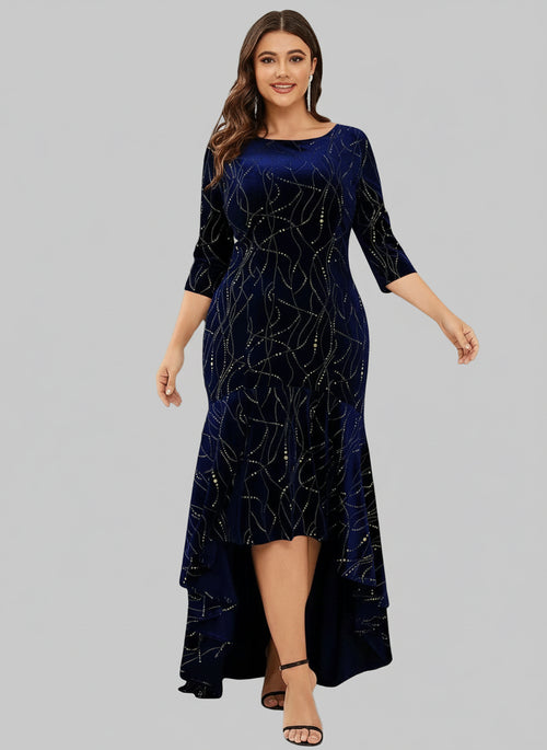 Plus Size Ruffle Hem Dress