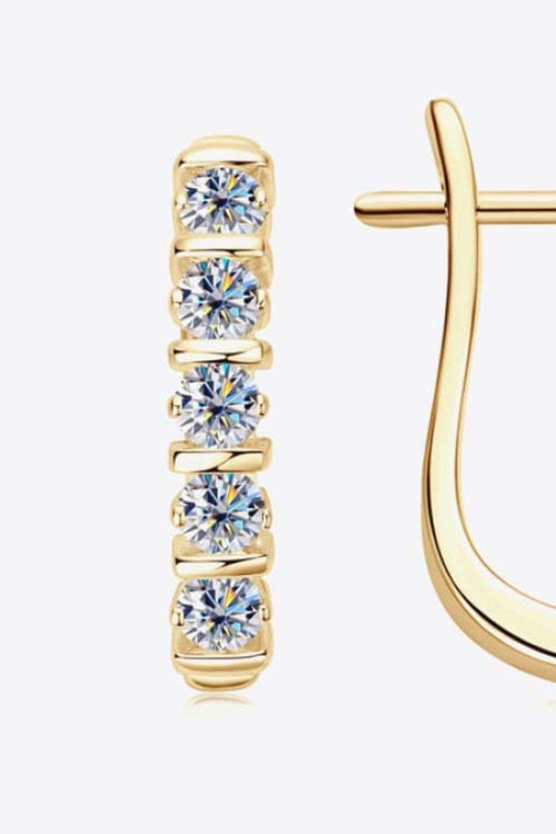 Moissanite 925 sterling silver earrings with minimalist design and gold plating.