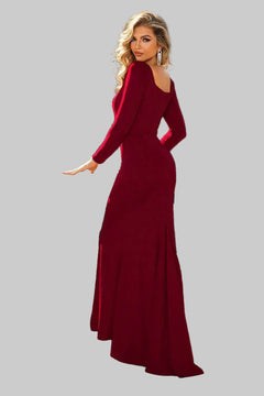 Square Neck Long Sleeve Dress