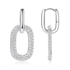 2.16 carat moissanite sterling silver 18K gold-plated oval drop earrings