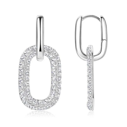 2.16 carat moissanite sterling silver 18K gold-plated oval drop earrings