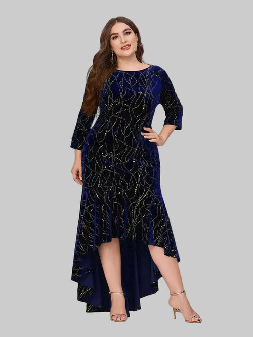 Plus Size Ruffle Hem Dress