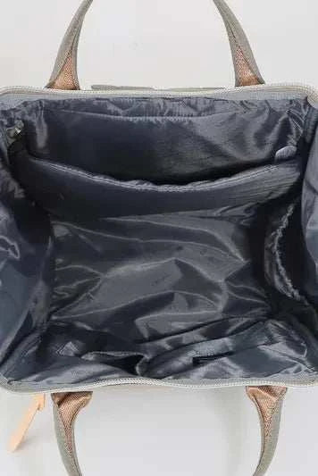 Inside view of Himawari Waterproof Design backpack showing spacious compartments and durable lining.