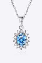 1 carat moissanite pendant necklace in 925 sterling silver with zircon accents, minimalist style