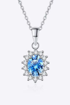 1 carat moissanite pendant necklace in 925 sterling silver with zircon accents, minimalist style