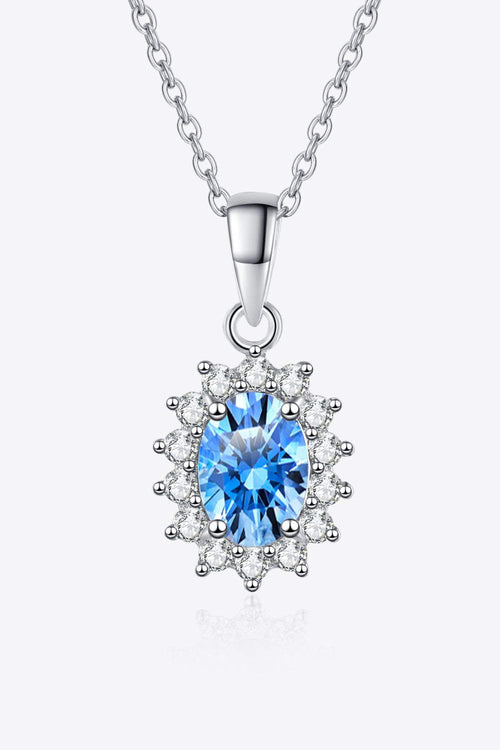 1 carat moissanite pendant necklace in 925 sterling silver with zircon accents, minimalist style