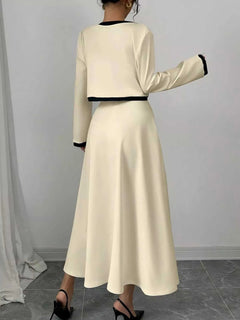 Contrast Trim Maxi Dress