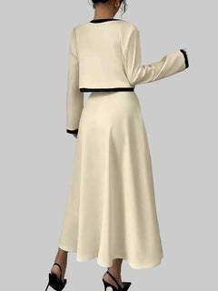 Contrast Trim Maxi Dress