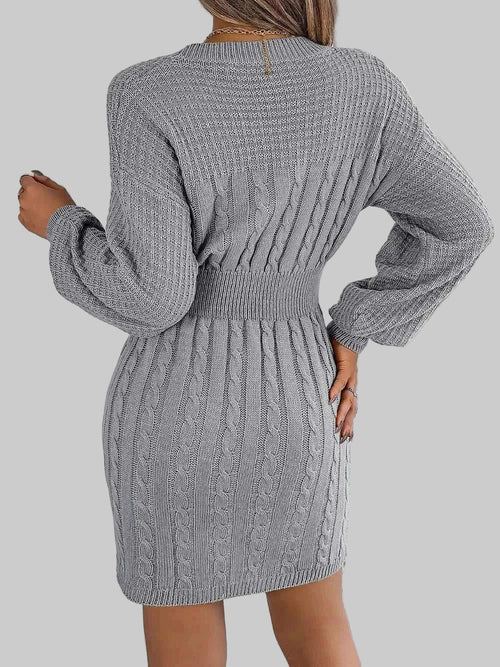 Sweater Dress k, featuring moderate stretch and fitted waist detail.