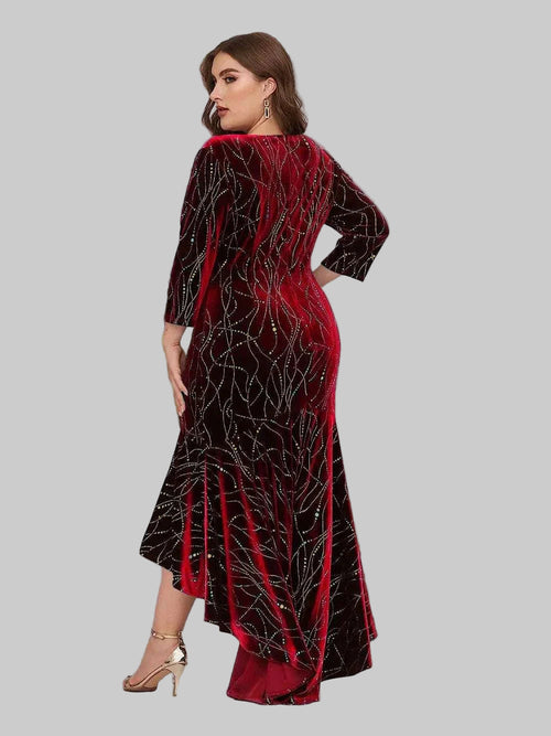 Plus Size Ruffle Hem Dress