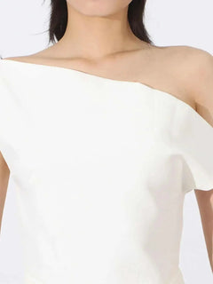 Single Shoulder Pleated Dress