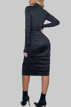 Ruched Long Sleeve Dress