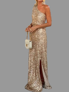 Sequin One-Shoulder