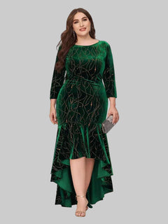 Plus Size Ruffle Hem Dress