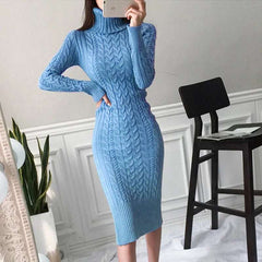 Sexy Slim Turtleneck Sweater Dress