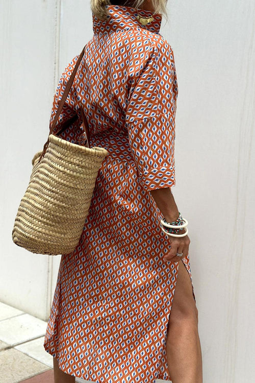 Quarter sleeve midi dress