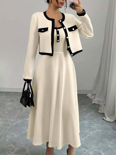 Contrast Trim Maxi Dress