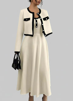 Contrast Trim Maxi Dress