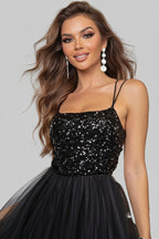 Lace-Up Backless Mesh Dress