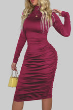 Ruched Long Sleeve Dress