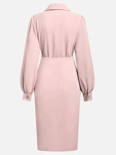 Ruched Midi Shirt Dress