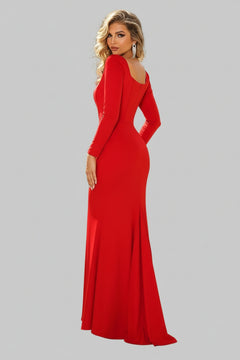 Square Neck Long Sleeve Dress