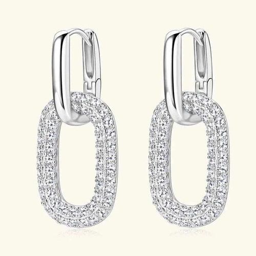 2.16 Carat Moissanite 925 sterling silver earrings with 18K gold plating and oval-shaped design