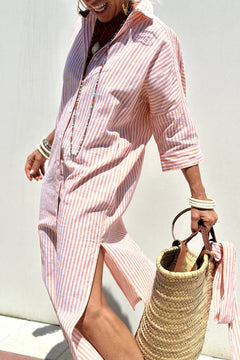 Quarter sleeve midi dress