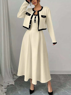 Contrast Trim Maxi Dress