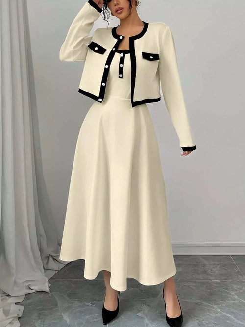 Contrast Trim Maxi Dress