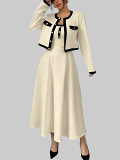 Contrast Trim Maxi Dress