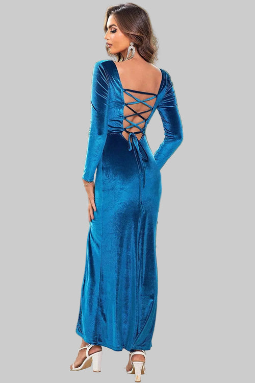 Long Sleeve Slit Dress