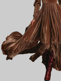 Ruffled Hem Long Sleeve Dress Elegant & Stylish | JSandiclothing - Jsandiclothing.com