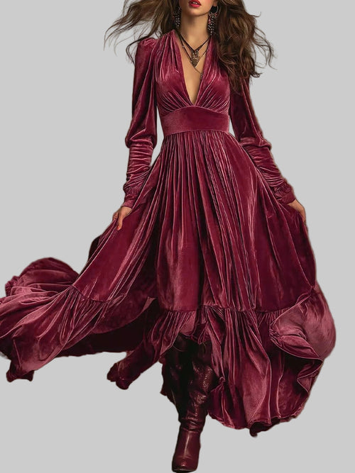 Ruffled Hem Long Sleeve Dress Elegant & Stylish | JSandiclothing - Jsandiclothing.com