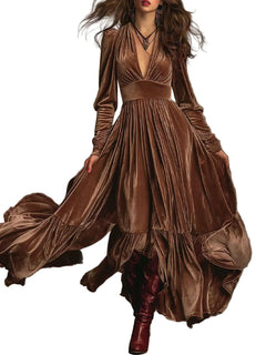 Ruffled Hem Long Sleeve Dress Elegant & Stylish | JSandiclothing - Jsandiclothing.com