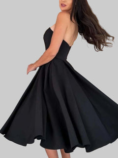 Midi Dress | Solid Color Tube Stylish Fitted and Comfortable Wear - Jsandiclothing.com