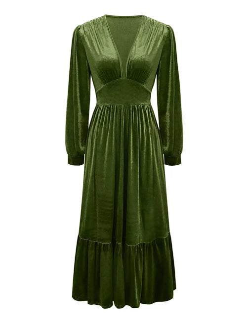 Ruffled Hem Long Sleeve Dress Elegant & Stylish | JSandiclothing - Jsandiclothing.com