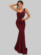 Rhinestone One - Shoulder Formal Dress| Elegant Evening Gown - Jsandiclothing.com
