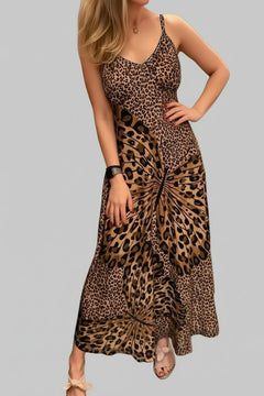 Maxi Dress - Butterfly Leopard Style | Chic Cami for Bold Women - Jsandiclothing.com