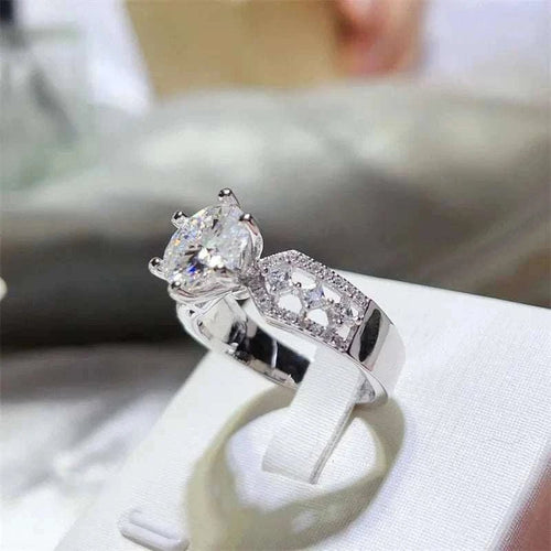 3 Carat Moissanite Ring - 925 Sterling Silver with Platinum Plating - Jsandiclothing.com