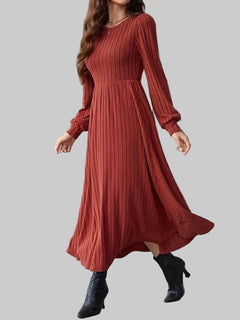 Ribbed Long Sleeve Sweater Dress - Jsandiclothing.com